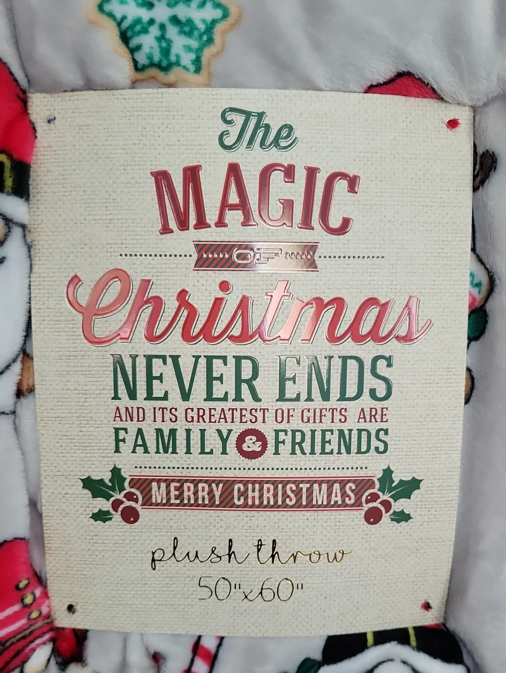 The Magic Of Christmas Never Ends Gnome Plush Throw 50 X 60